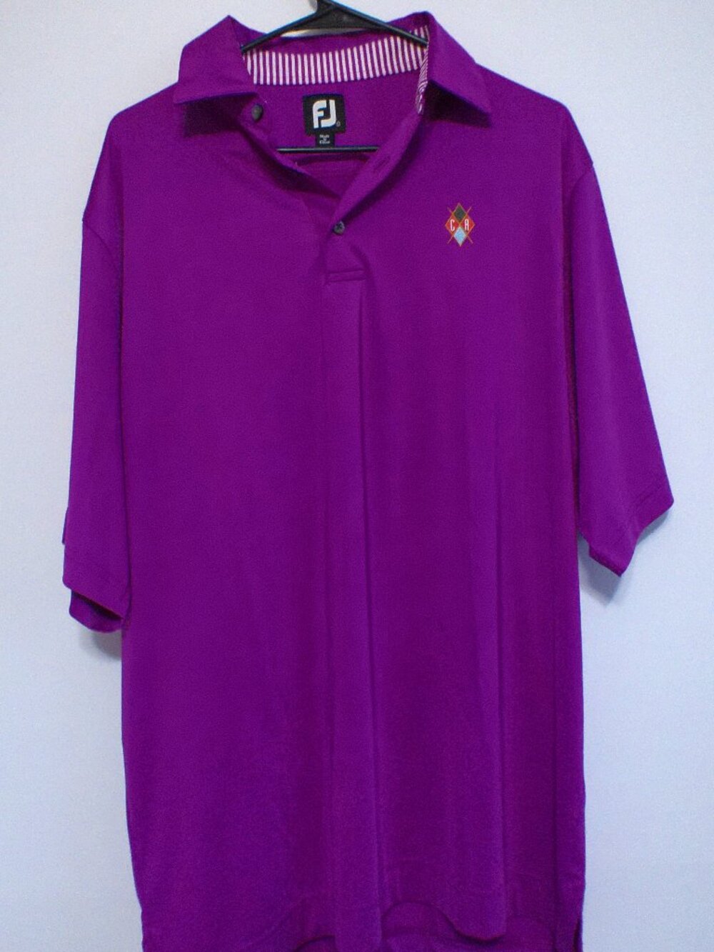 FootJoy FJ Golf Polo Shirt Men’s Large Purple Performance Short Sleeve Golf Club